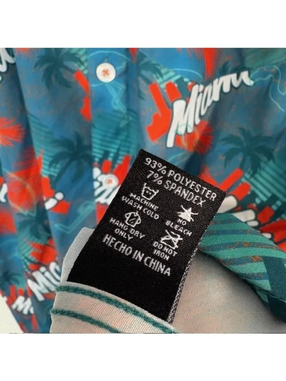 Dixxon The Vice Shirt Mens XL Blue Miami Print Hawaiian Aloha Button Up Casual - Picture 5 of 8